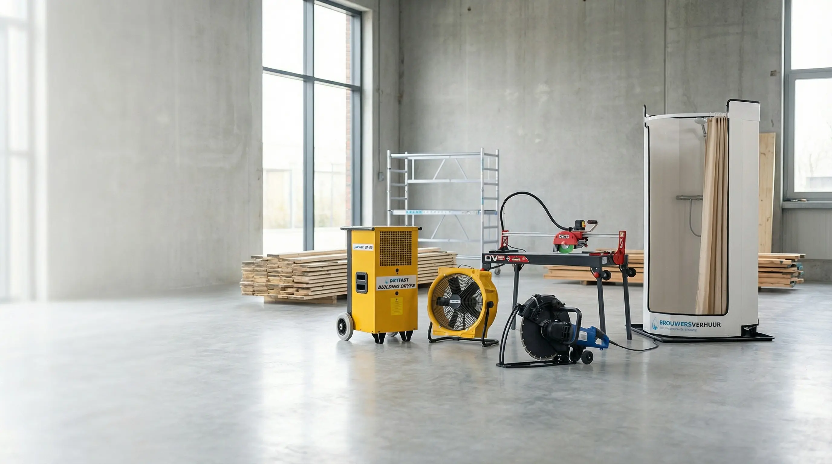 Brouwers Verhuur levert verhuurmaterieel voor bouw-, industrie- en renovatieprojecten